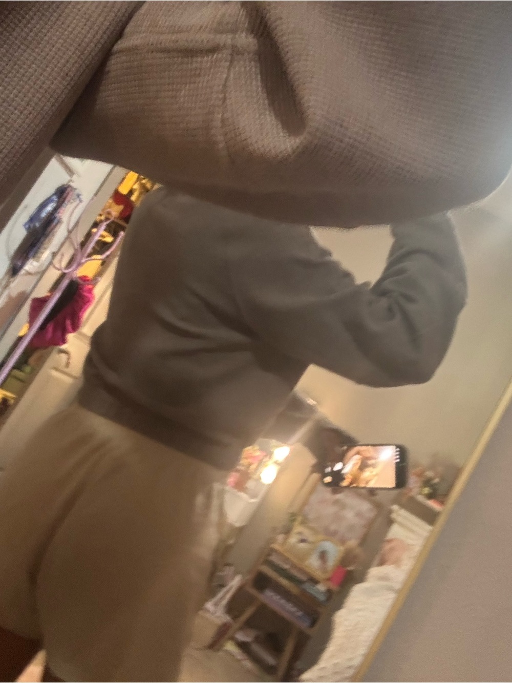 lululemon athletica Taupe Half-Zip Hoodie waffle size XS - Picture 6 of 8